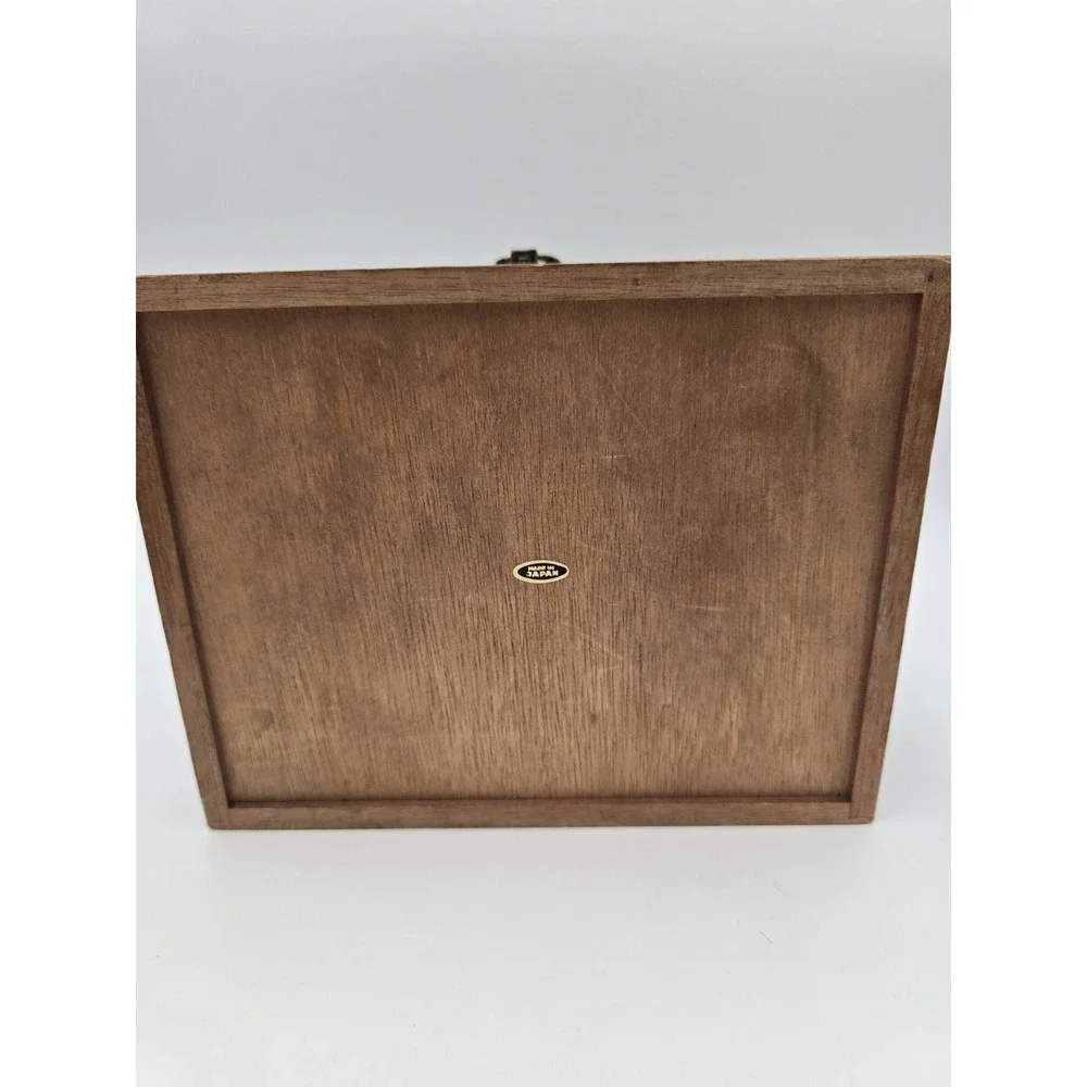 Tapestry Jewelry Chest Box Wood 2-tier Gold Velvet  Pat Yoshikawa Japan Gleaners